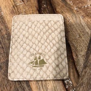 Brahmin tan credit card holder